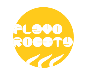 a round orange logo of the flavorocity app